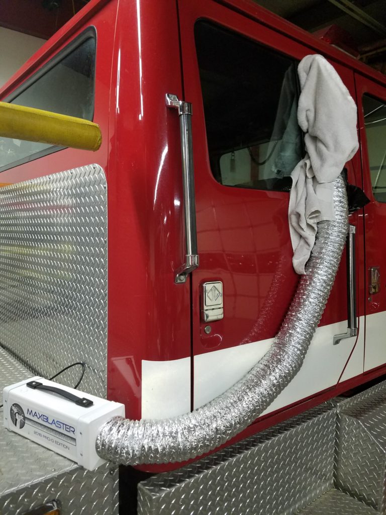 Odor removal inside a fire truck. Ozone odor removal Huntington Wv